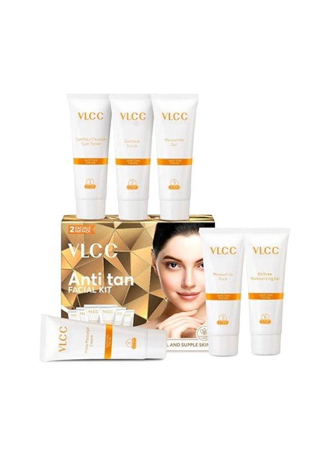 VLCC Anti Tan Facial Kit - 60 g | Power of 25 Vital Ingredients | Fights Sun Tan, Dark Spots, and Sun Spots | Even Nourishes and Protects Skin from UV Rays. - Image 2